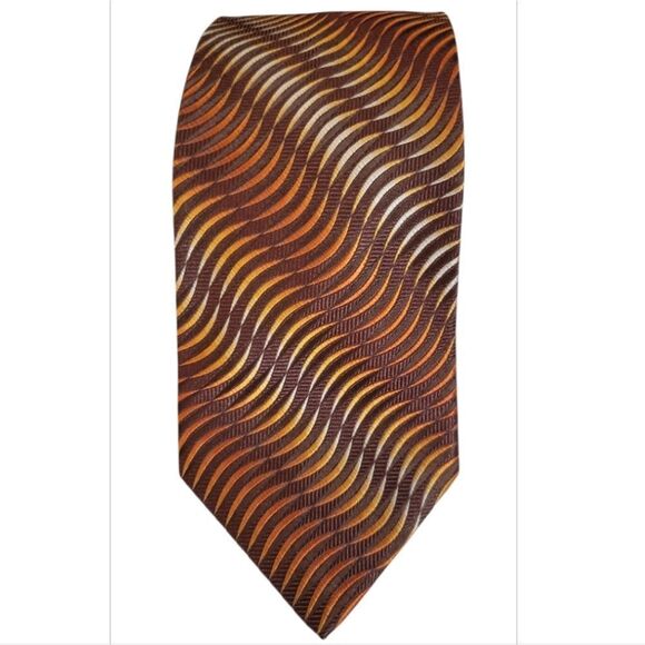 Jos. A. Bank Brown and Orange Striped Tie - Picture 1 of 7